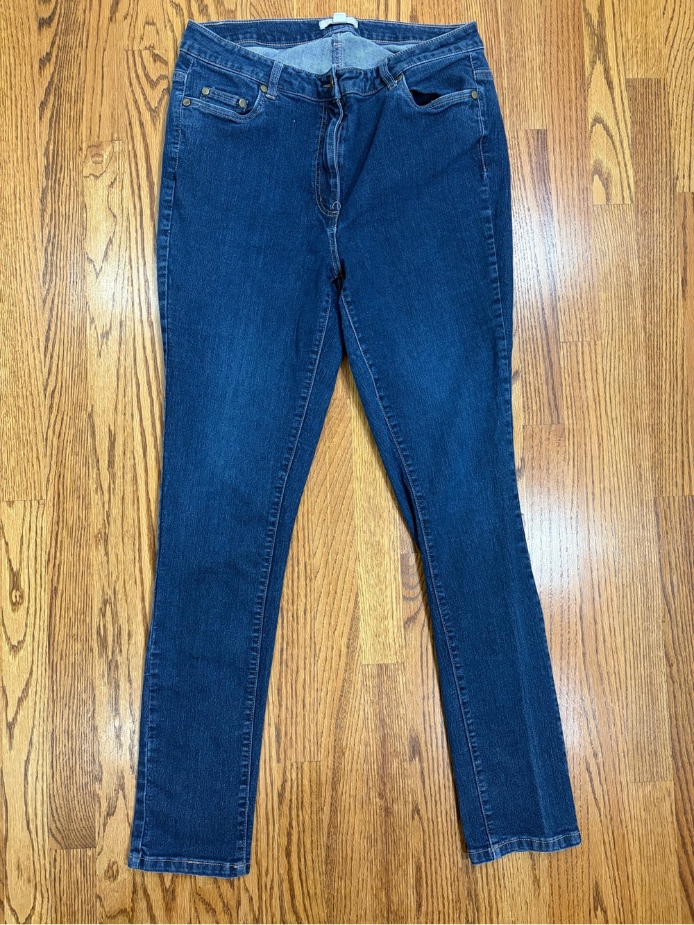 Woman Within Dark Blue Skinny Stretch Jeans (16W Tall)
